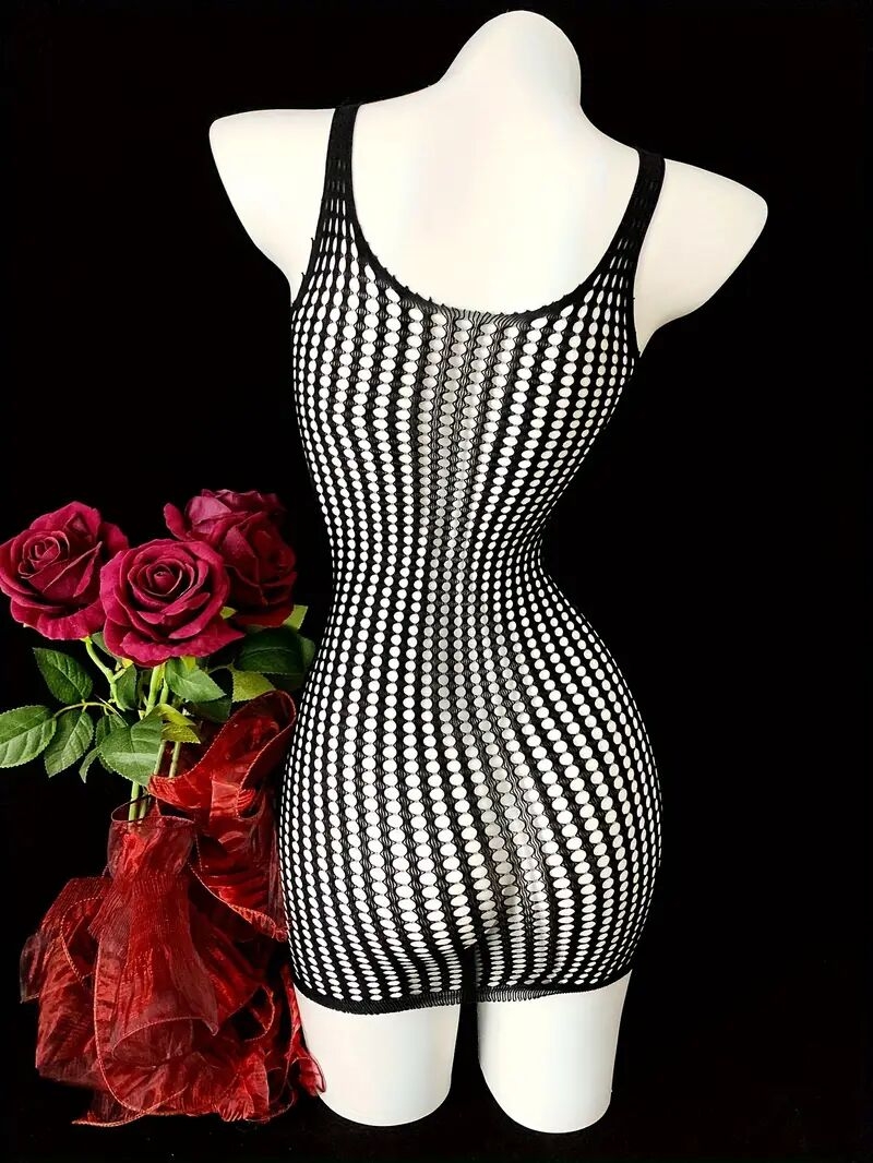 robe moulante en résille sexy   manches - lingerie extensible et transparente pour femmes,   pour les festivals de musique & les tenues de plage détails 0