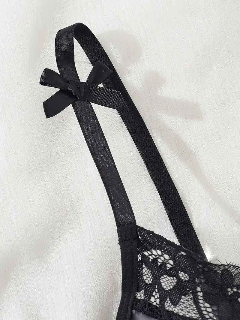 body sexy femme en dentelle noire à fermeture éclair - corset   nu avec bretelles réglables et détail zip, lingerie une pièce pour occasions  , lavage à  , style élégant, coupe ajustée, tenue  , pour événements spéciaux Détails du produit 7