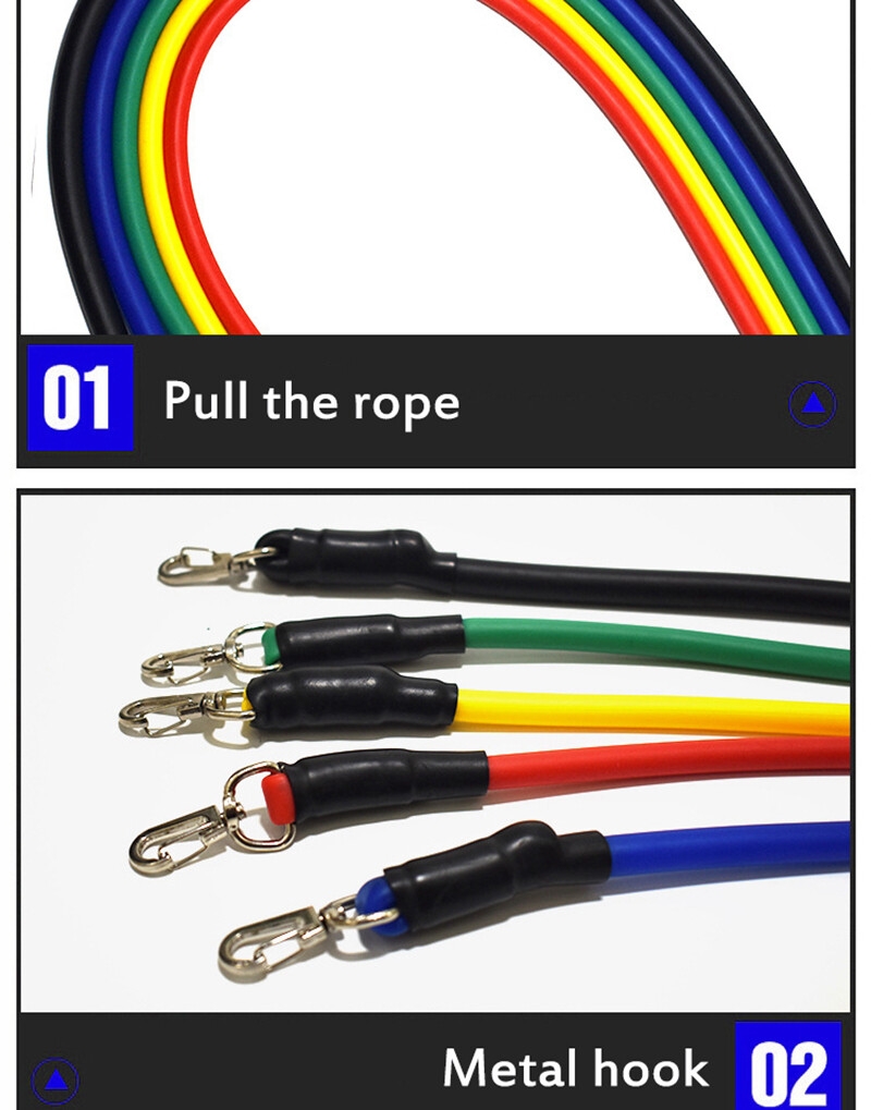 11 PcsSet Latex Resistance Bands Crossfit Training Exercise Yoga Tubes Pull Rope,Rubber Expander Elastic Bands Fitness with Bag (30)