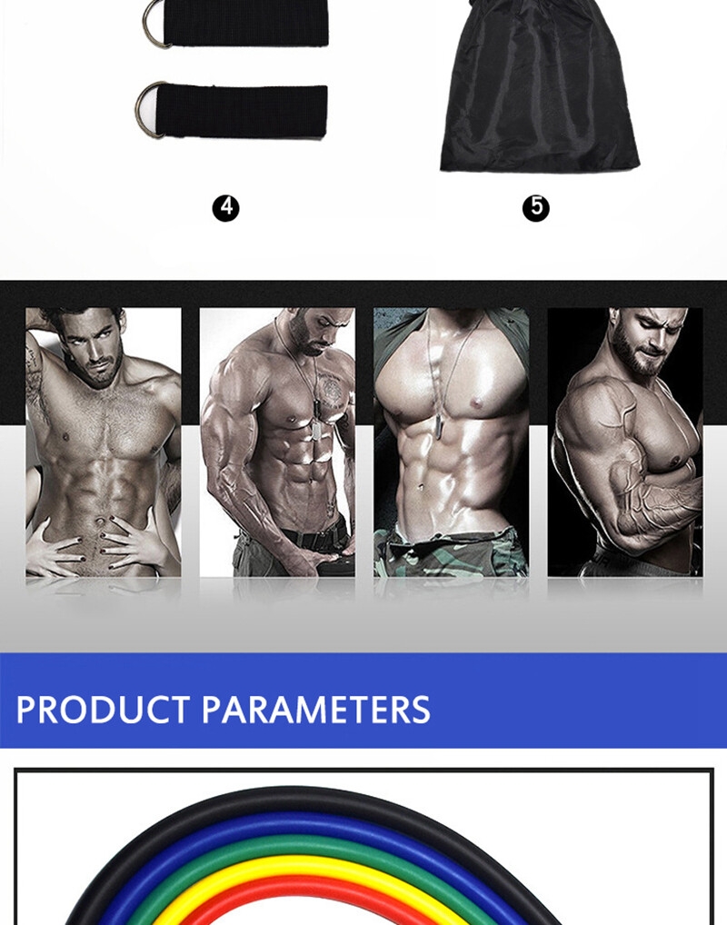 11 PcsSet Latex Resistance Bands Crossfit Training Exercise Yoga Tubes Pull Rope,Rubber Expander Elastic Bands Fitness with Bag (33)