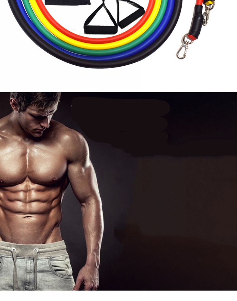 11 PcsSet Latex Resistance Bands Crossfit Training Exercise Yoga Tubes Pull Rope,Rubber Expander Elastic Bands Fitness with Bag (22)