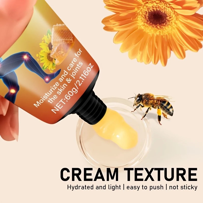 crème stick pour articulations bee - 60g - hydratant pour genoux et articulations avec miel et de plantes - absorbante rapide, hydratante pour types de peau - idéal pour la récupération sportive & le soulagement - portable & facile à utiliser, crème détails 7