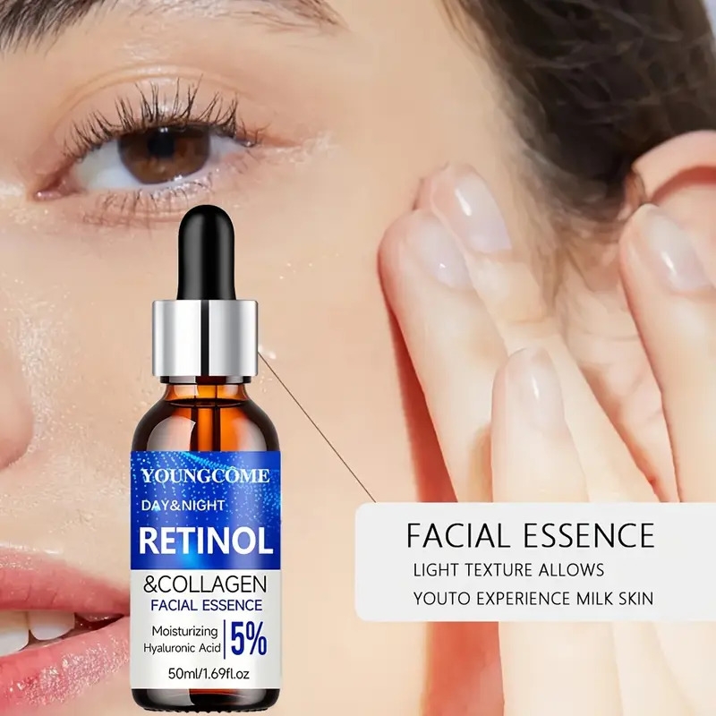 ensemble de soins de   youngcome au rétinol et   hyaluronique - crème raffermissante et sérum hydratant,   alcool pour   types de peau, pour lhiver, lautomne détails 5