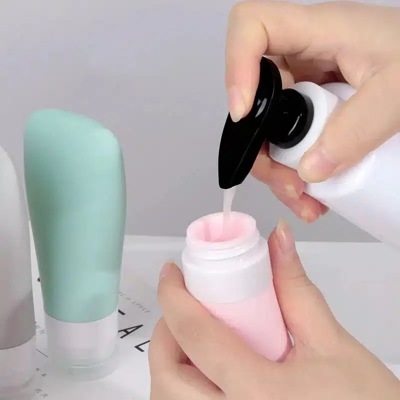 Contenant liquide en silicone pour transport en avion en lot de 3 tailles