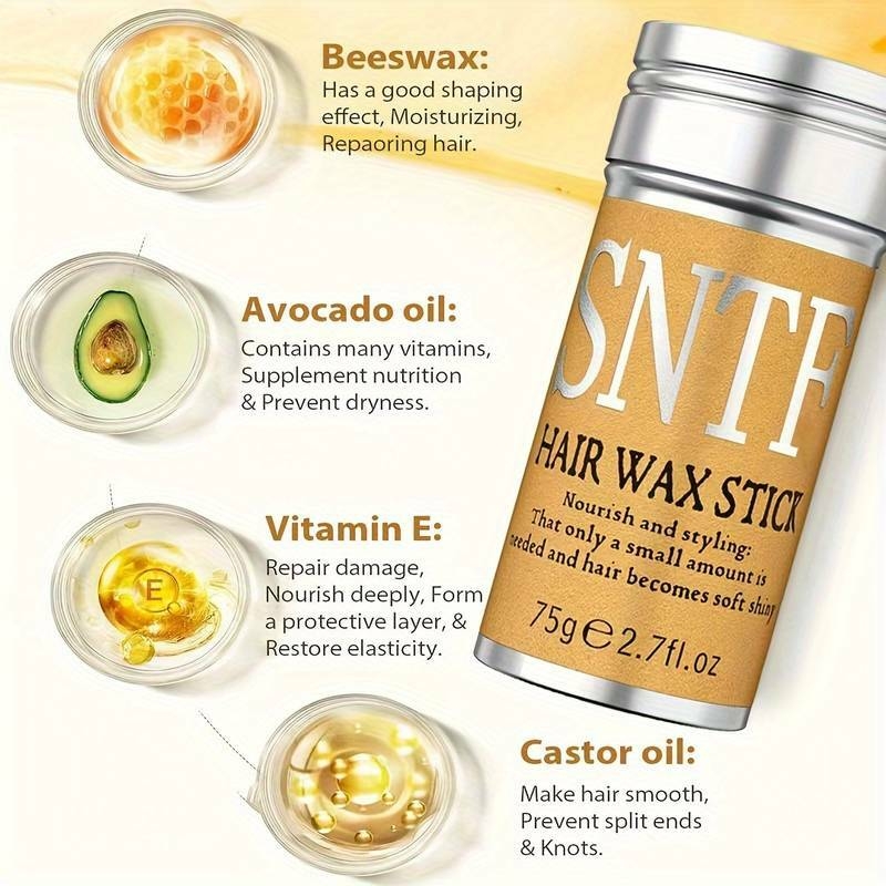 1/2/3 Bâtons De Cire Pour Cheveux Pour Perruques, Contrôle Des Bordures, Bâton De Cire Pour Cheveux, Cire Coiffante Non Grasse Pour Dompter Les Mèches Rebelles Et Les Frisottis Des Bordures détails 2