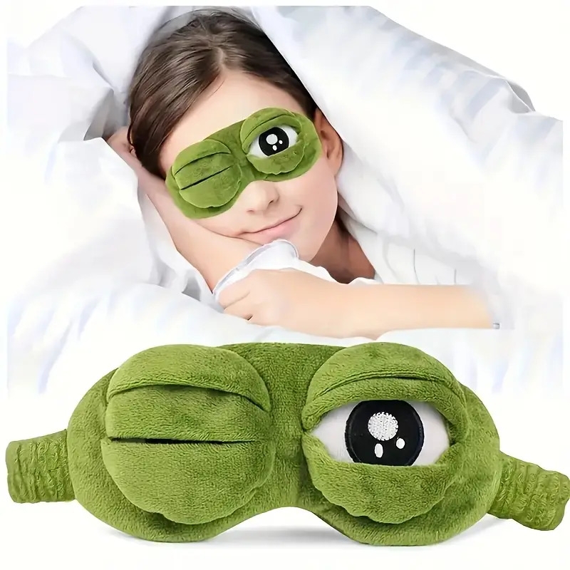 1pc grenouille masque de sommeil, protection confortable des yeux pour siestes réparatrices et coupures de , peau , accessoire de sommeil , matériau détails 1