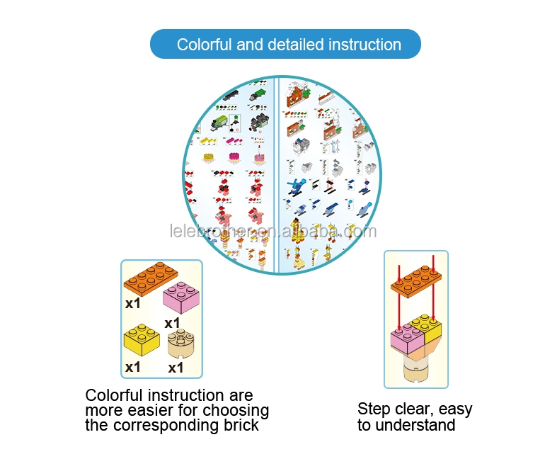 Lele Brother Kids 1000pcs Blocs de construction éducatifs créatifs en vrac