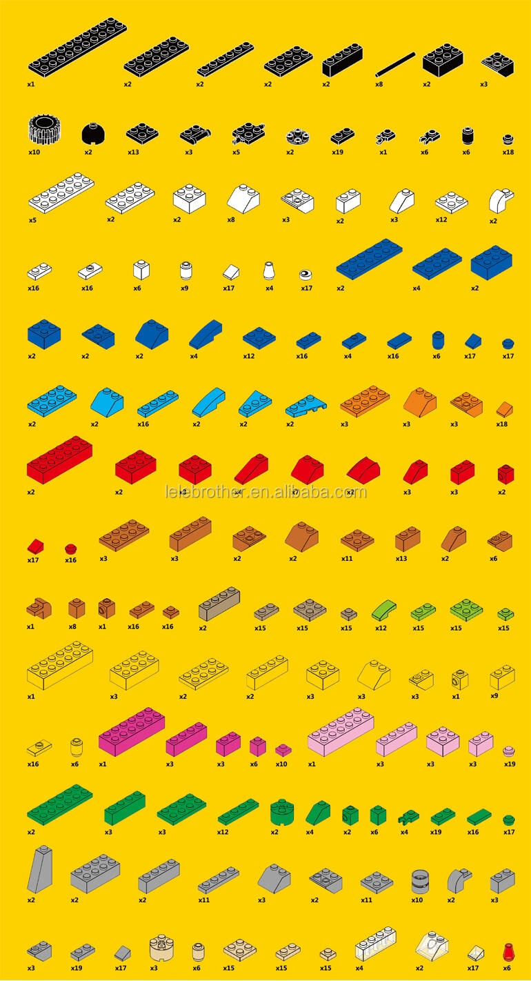 Lele Brother Kids 1000pcs Blocs de construction éducatifs créatifs en vrac