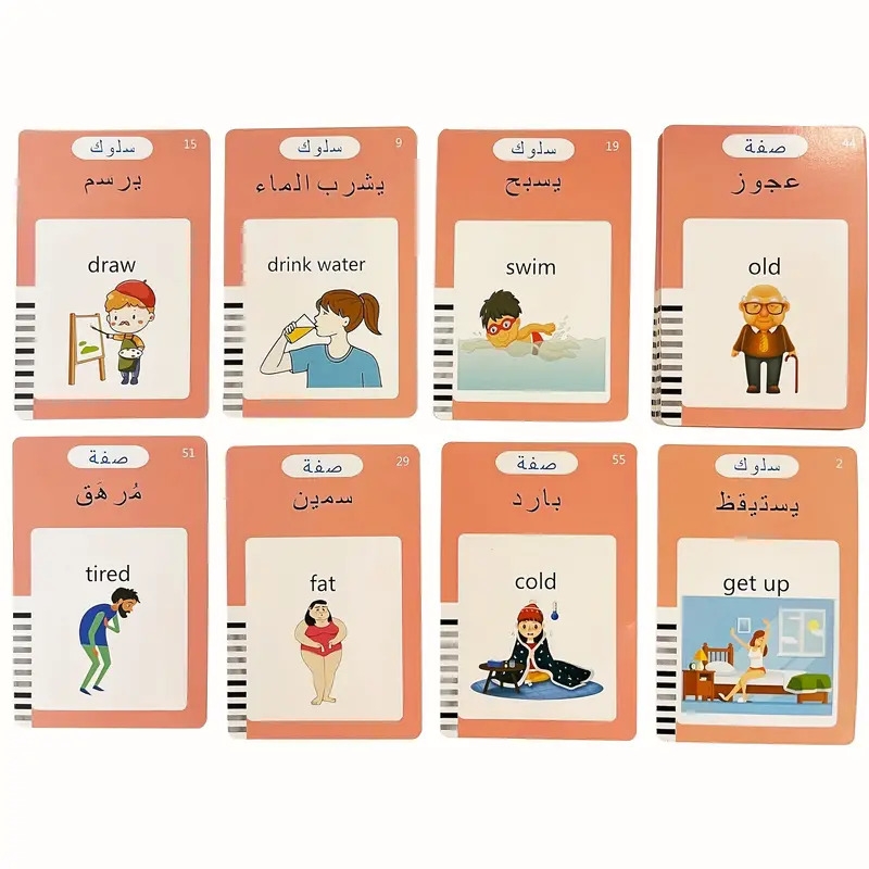 Cartes Flash Parlantes De Lalphabet Bilingue Arabe Et Anglais Pour Enfants, 510 Mots À Vue, Cartes Flash De Lettres Arabes, Jouets Dapprentissage De Larabe Pour Enfants détails 3