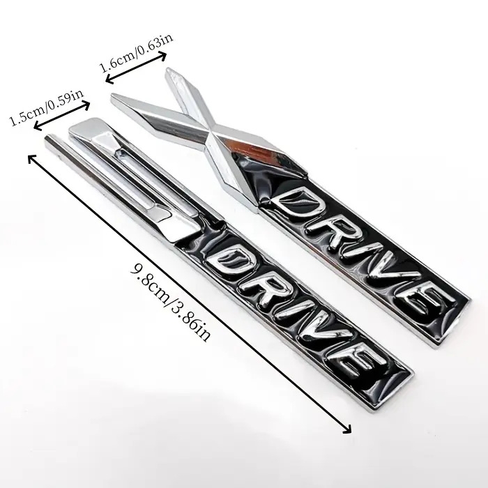 1pc écusson métallique élégant drive - adapté pour badge de coffre de   & décalcomanie de panneau latéral détails 2
