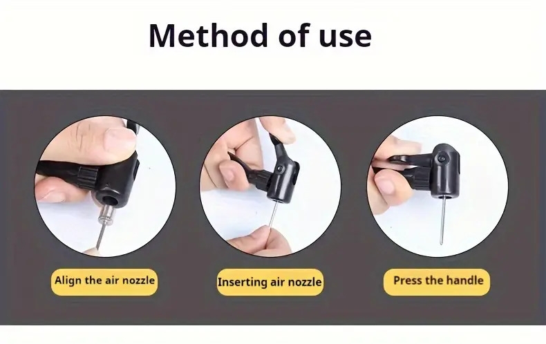 mini gonfleur portable   pour vélo, vtt, moto, basket, football, et autres balles (avec aiguille pneumatique) détails 6