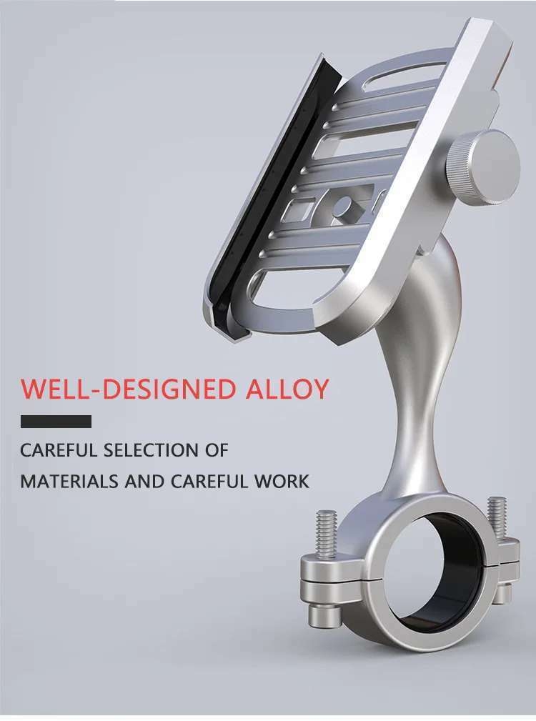 Support de téléphone en alliage d'aluminium pour guidon de moto et vélo, clip de montage pour GPS, Xiaomi, iPhone
