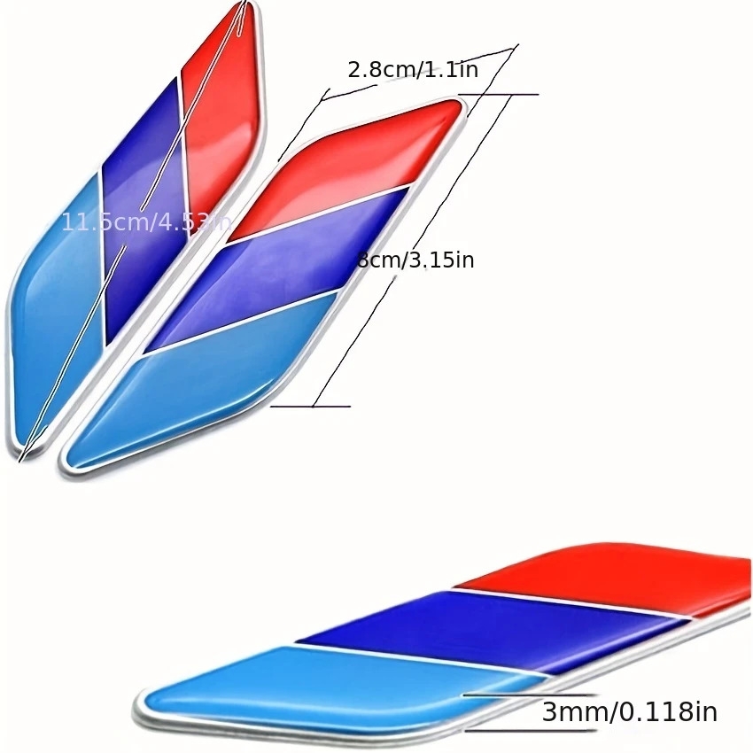 2pcs écussons   drapeau   3d - adaptés, plastique durable, installation facile pour voitures & motos, accessoires de moto détails 0