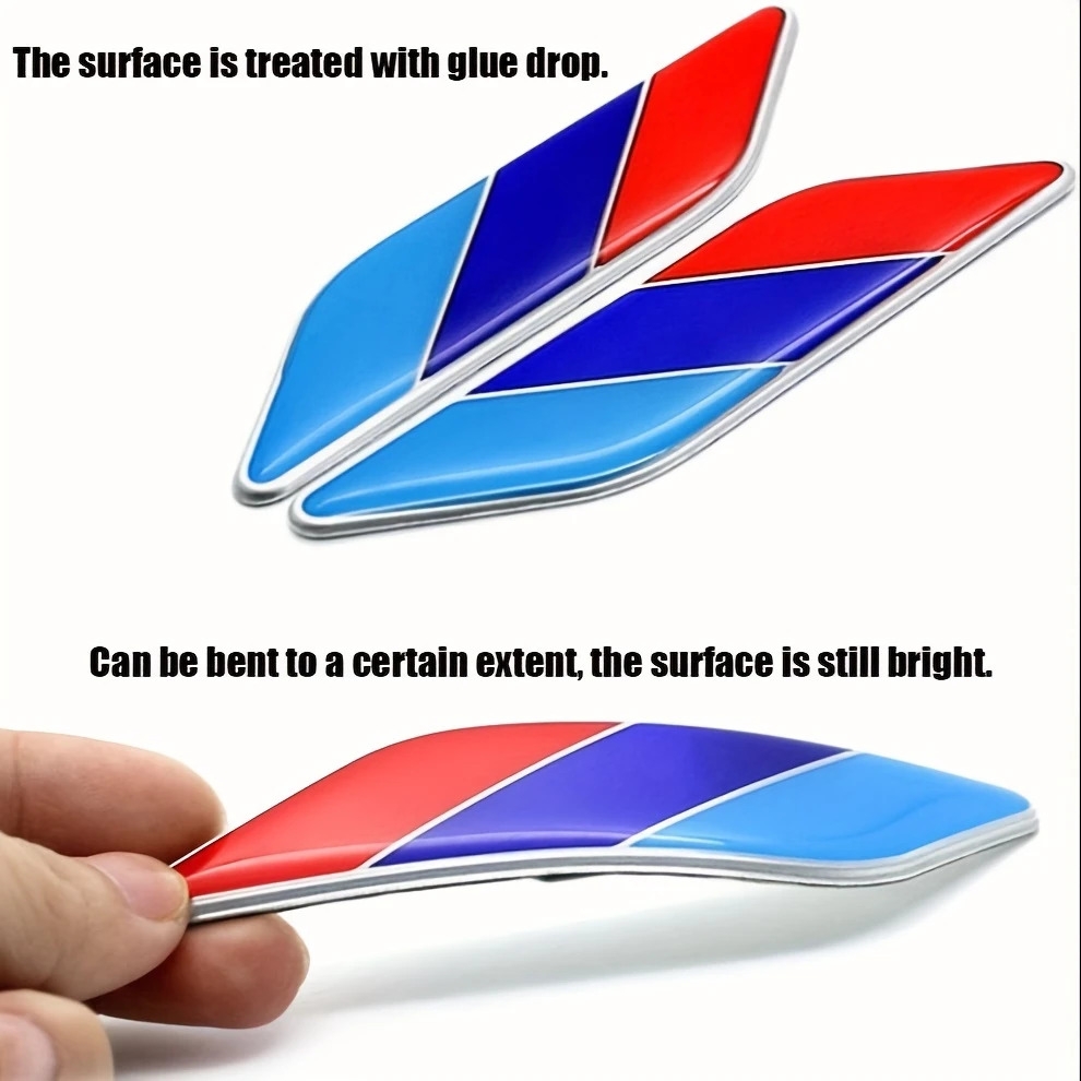 2pcs écussons   drapeau   3d - adaptés, plastique durable, installation facile pour voitures & motos, accessoires de moto détails 2