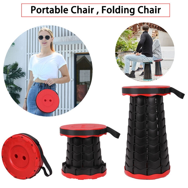 Tabouret pliable Portable, léger et robuste, avec capacité de charge de 300lb, tabouret télescopique