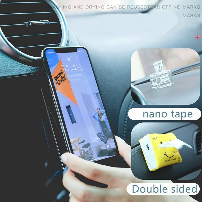 1 pièce, ruban auto-adhésif double face qui ne laisse aucune trace, autocollants muraux waterproof transparents, résistant à la chaleur, peinture diamant pour salle de bain, décoration dintérieur détails 2