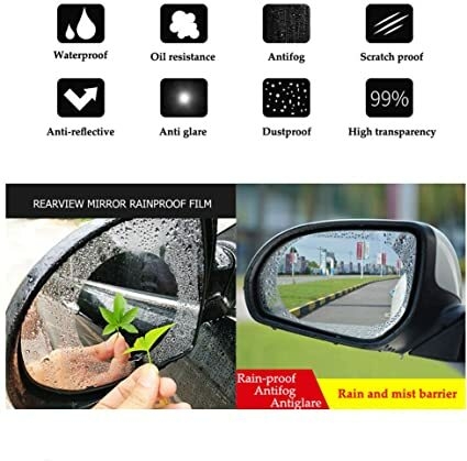 Amazon.com: 2PCS Car Rearview Mirror Rainproof Film，Side Window Nano Rainproof  Film for All Car SUV and Truck，Safety Driving Guard, HD Waterproof Anti-Fog  Anti-Glare Anti-Scratch Car Mirror Accessories (Oval): Car Electronics