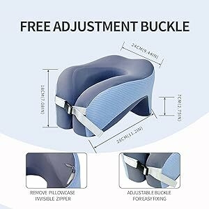 Letrcxo 2-in-1 Travel Neck Pillow with 360-Degree Head Support,Memory Foam U-Shape Neck Pillow