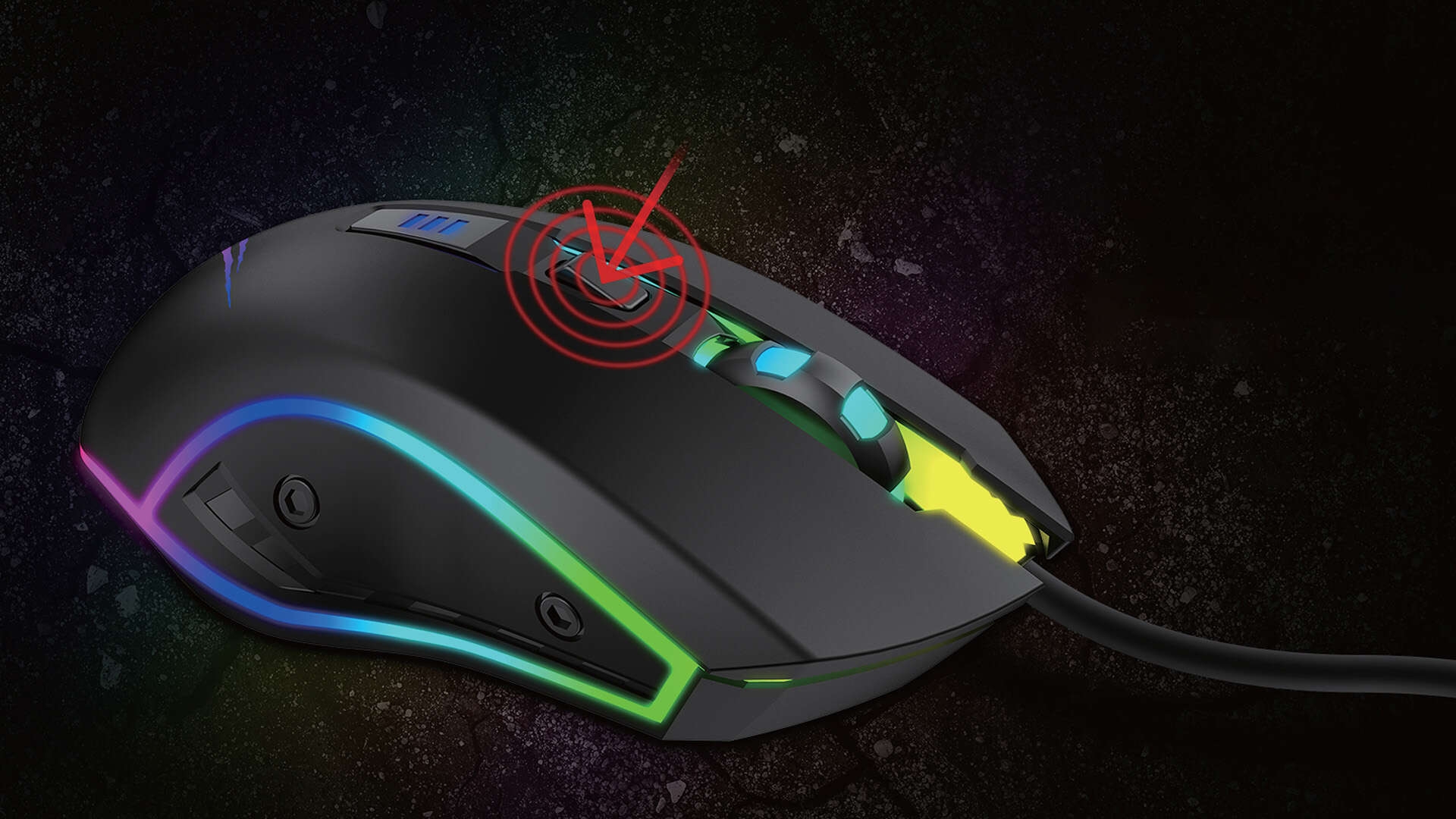 Havit Souris gaming backlit Programmable Gaming mouse RGB 6 Buttons