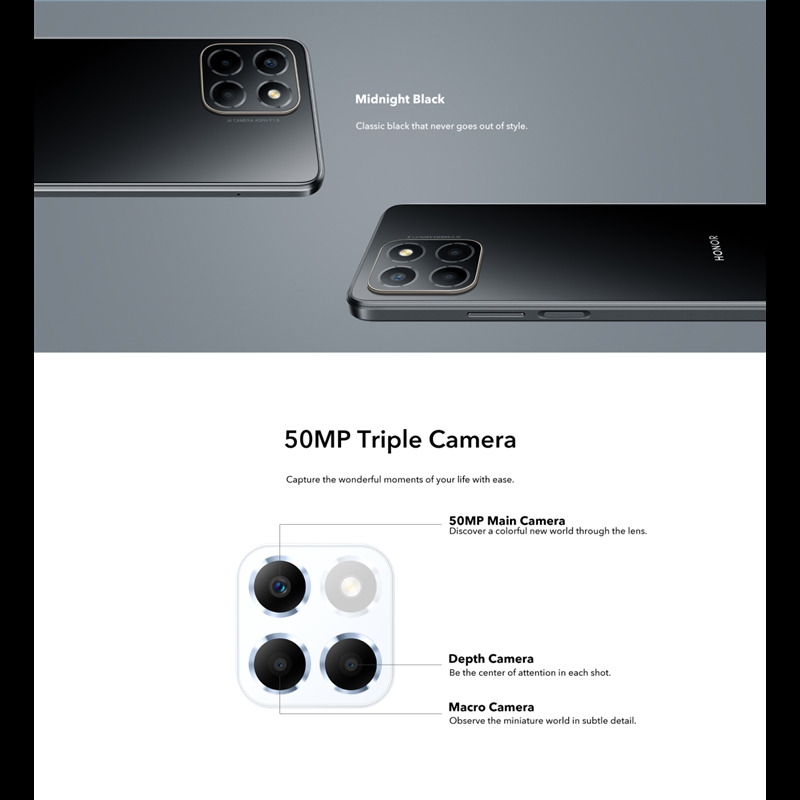 Honor X6 Dual Sim 4Go RAM 64Go - Noir Minuit