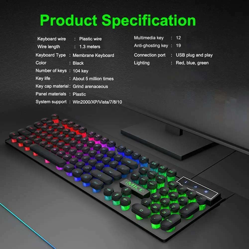 IMICE AK-800 Gamer Clavier LED Rétro-Éclairage Laser AK700 Clavier Pour Jeu PC