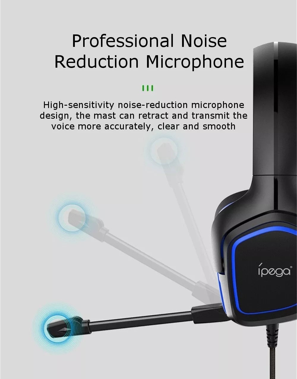 iPEGA PG-R006 Professional Gaming Headphone HiFi Headset - Blue