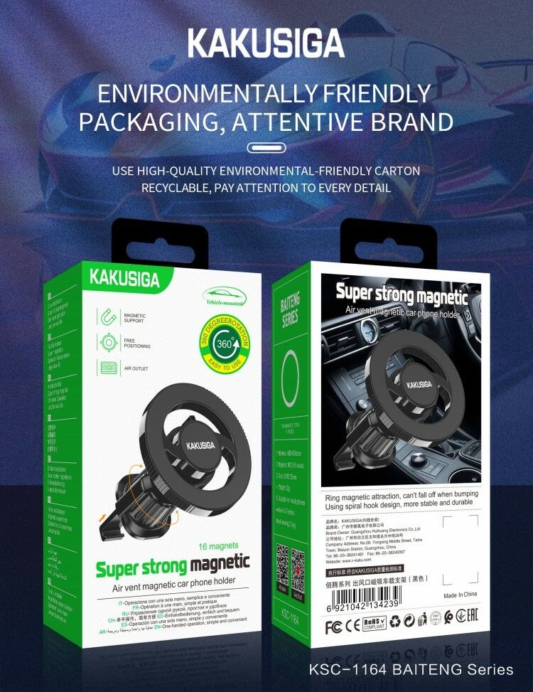 Kakusiga Support Téléphone Voiture MagSafe – Super Strong Magnetic 16 Magnets, Rotation 360°, iPhone & Android Compatible 4 image