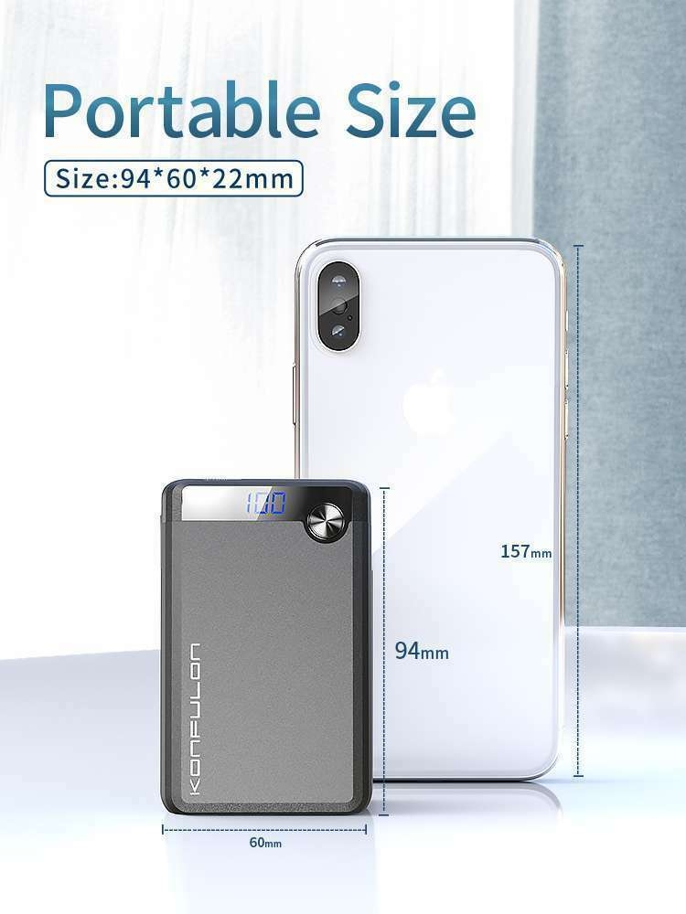 KONFULON Q11 Mini FAST batterie externe, chargeur de Power Bank USB à charge rapide, 10000 mAh, QC 3.0 WAFFIR.MA