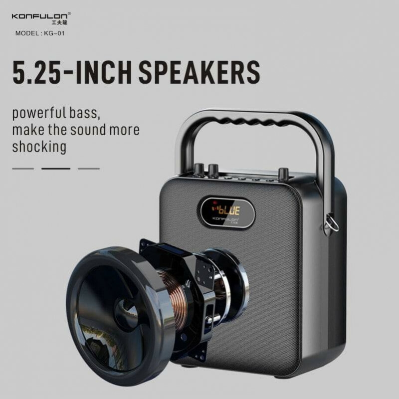 Konfulon Mini Karaoke Speaker Come With Microphone Super Sound KG-01 5.0 Bluetooth Version