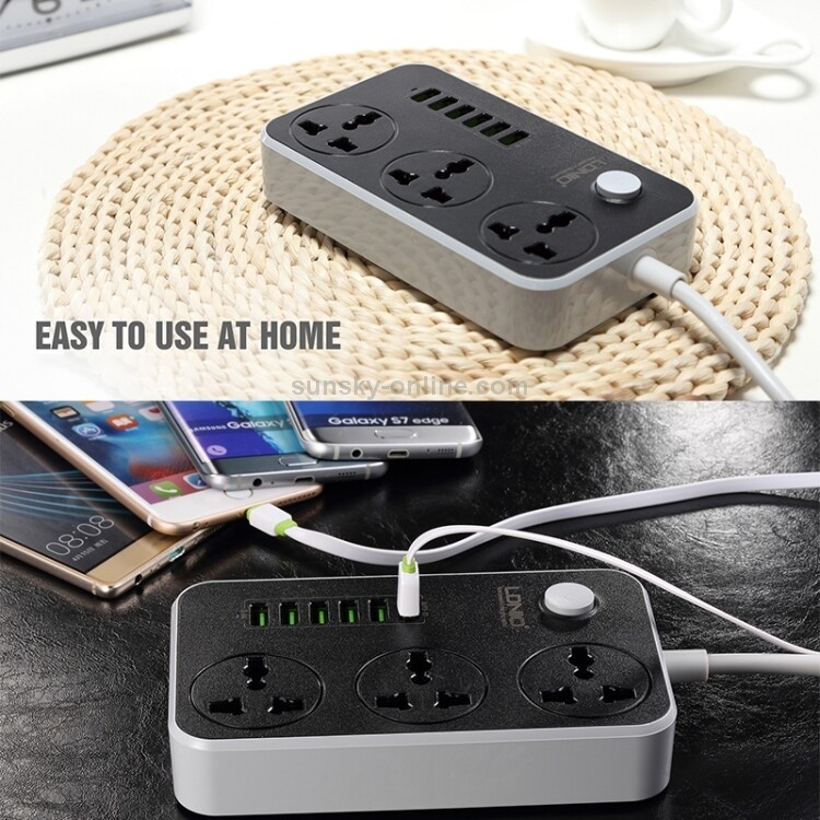 LDNIO SC3604 6 x USB Ports Multi-function Travel Home Office Socket, Cable Length: 2m, UK Plug - 9