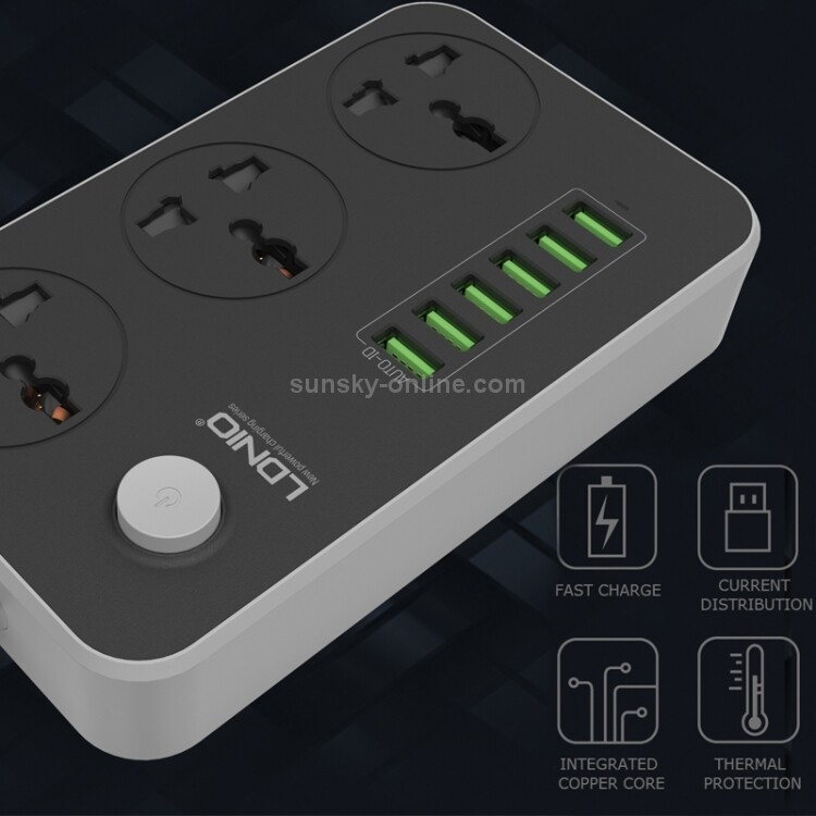 LDNIO SC3604 6 x USB Ports Multi-function Travel Home Office Socket, Cable Length: 2m, UK Plug - 8