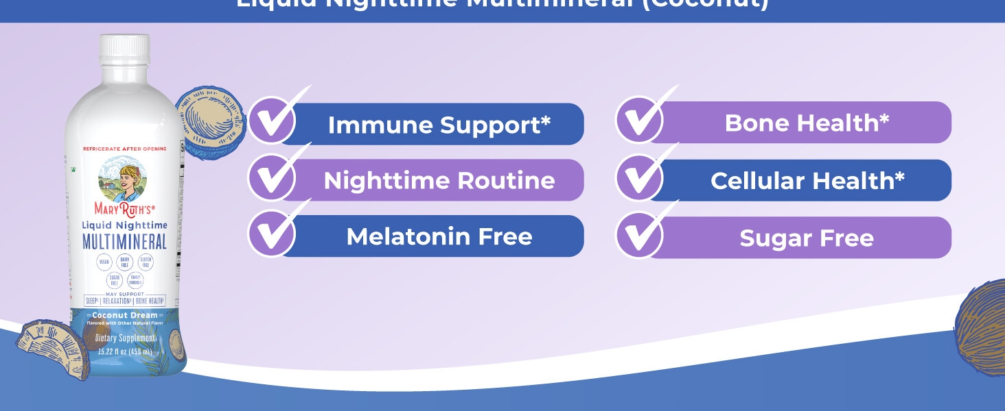 Nighttime Multimineral Liquid, Coconut, 15.22 oz