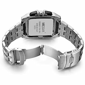 Megir Sport Watch for Men, Stainless Steel Band, Chronograph, M-2018-22