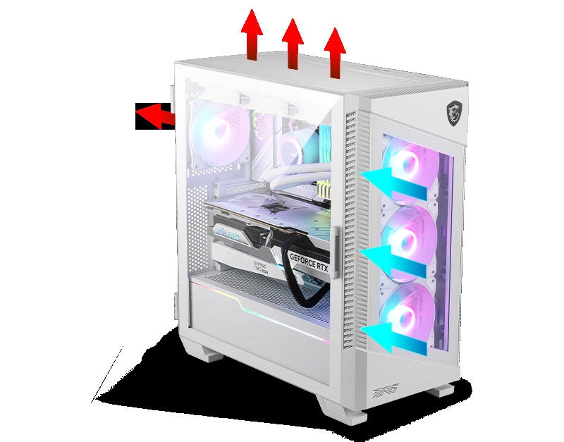 Boîtier PC Gaming MSI MPG VELOX 100R WHITE (306-7G18W22-809)