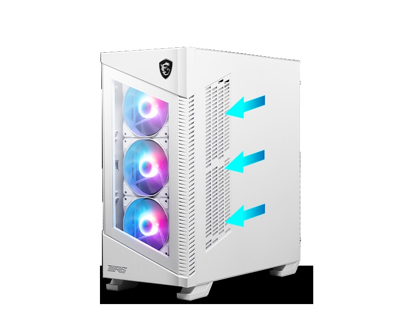 Boîtier PC Gaming MSI MPG VELOX 100R WHITE (306-7G18W22-809)