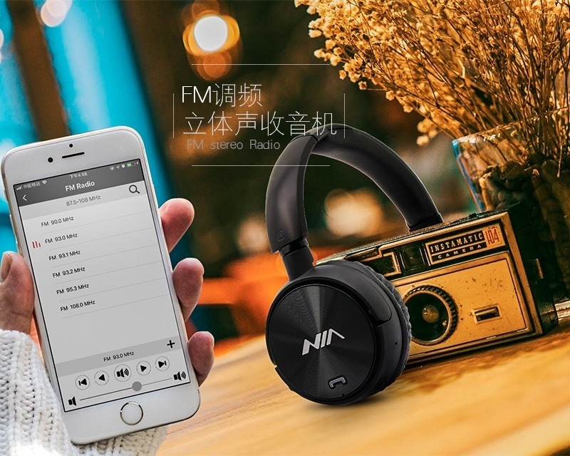 Nia Wireless Bluetooth Headphones Q2 Casque sans fil Bluetooth suppression du bruit des basses, Support carte SD WAFFIR.MA MAROC Q1 DES