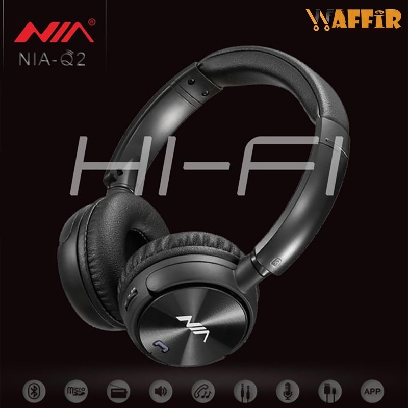 Nia Wireless Bluetooth Headphones Q2 Casque sans fil Bluetooth suppression du bruit des basses, Support carte SD WAFFIR.MA MAROC Q1