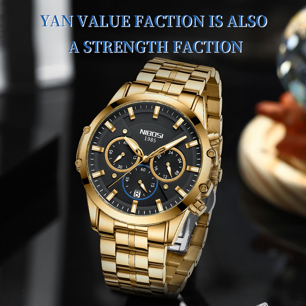 NIBOSI 2565 Superior Durable New Arrival Hot Selling Low MOQ Chronograph The New Listing Men Quartz Watches Stainless Steel Band