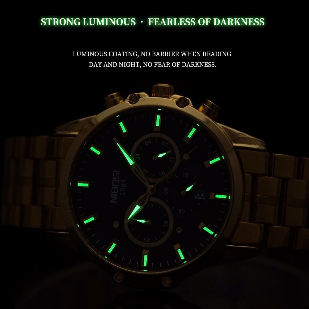 NIBOSI 2565 Superior Durable New Arrival Hot Selling Low MOQ Chronograph The New Listing Men Quartz Watches Stainless Steel Band