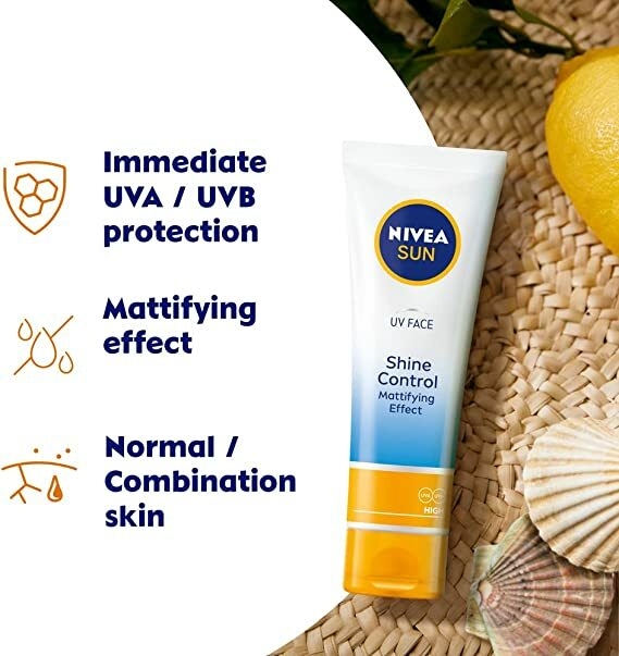NIVEA SUN Ecran Solaire Uv - Shine Control - Spf 50 - 50ml