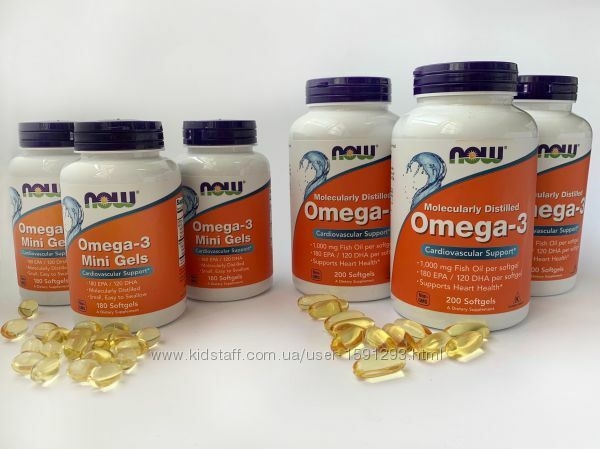 Омега-3 из США, Omega-3, рыбий жир Now Foods, 270 грн. купить Киевская область - Kidstaff - №25231041