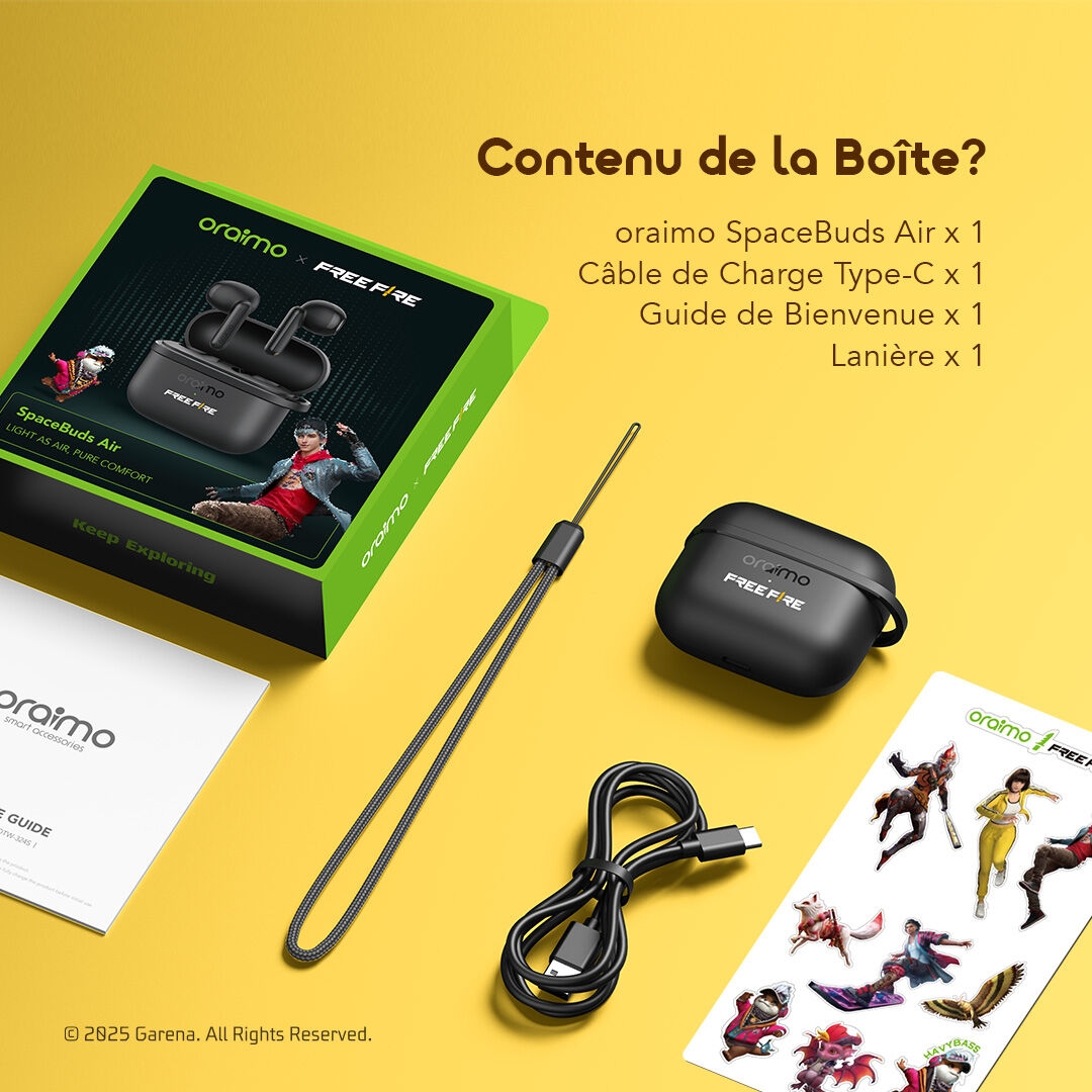 Oraimo True Wireless Earbuds SpaceBuds Air OTW 324S FREEFIRE 11 Included