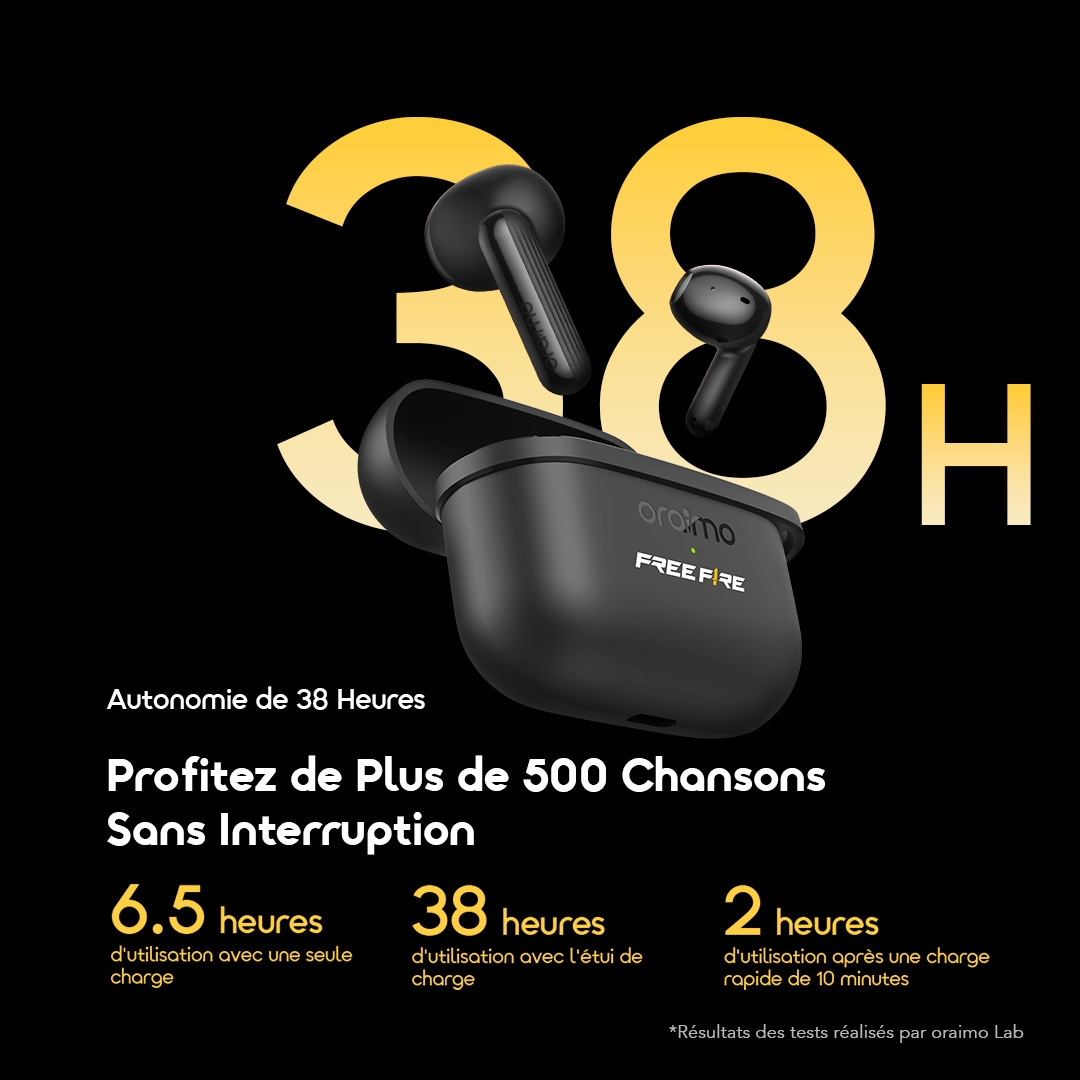 Oraimo True Wireless Earbuds SpaceBuds Air OTW 324S FREEFIRE 4 38 Hour