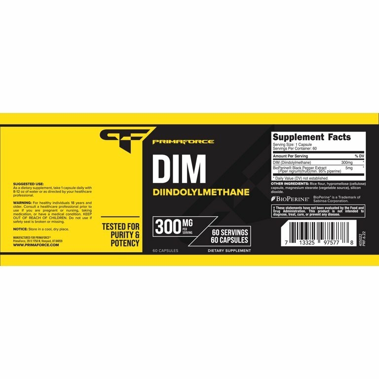 PrimaForce DIM (Diindolylmethane) Supplement 300mg, 60 Capsules -  Walmart.com