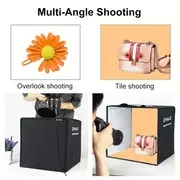 studio photo pliable portable   avec lumière danneau led cri 97+, alimenté par usb -   6 toiles de fond de couleur (noir/blanc/orange/rouge/vert/bleu) détails 9