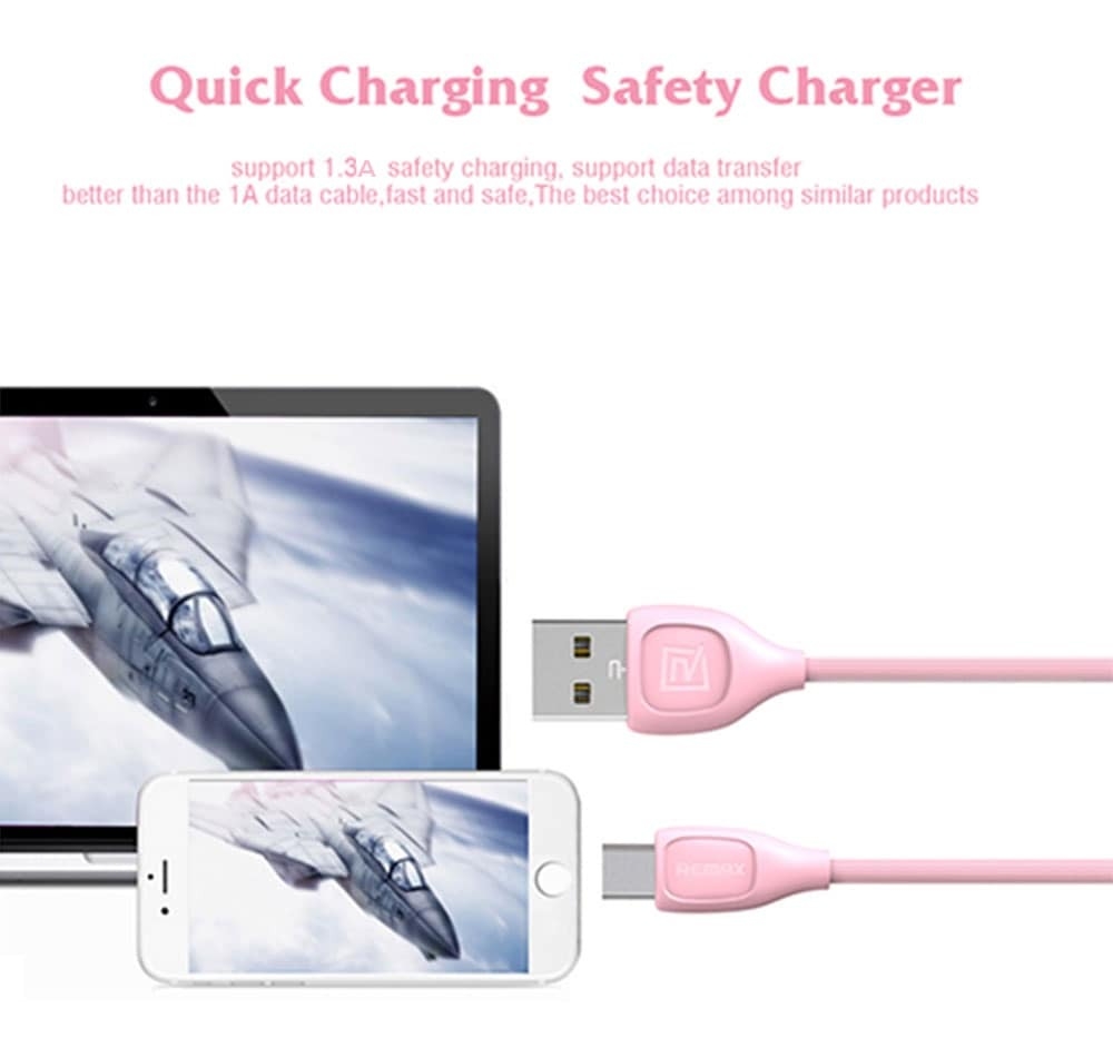 Remax RC - 050a Lesu Type-C Data Transfer Charging Cable- Pink Remax RC - 050a Lesu Type-C Data Transfer Charging Cable- Pink