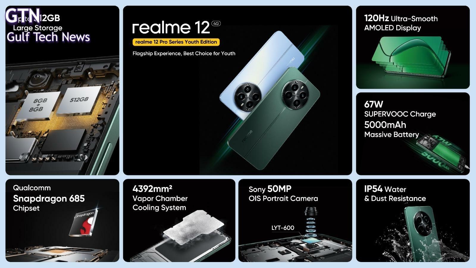ريلمي تطلق هاتف realme 12 4G للشباب بتجربة فائقة وميزات عالية الجودة