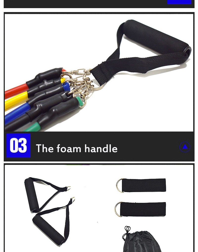 11 PcsSet Latex Resistance Bands Crossfit Training Exercise Yoga Tubes Pull Rope,Rubber Expander Elastic Bands Fitness with Bag (32)