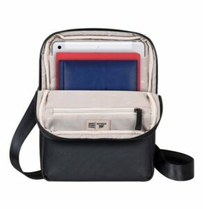 Sacoche Rivacase Cardiff design cuir et coton