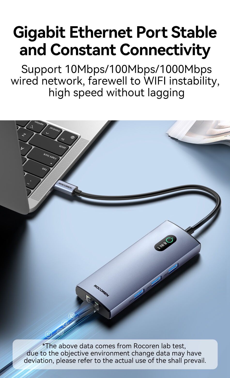 2c87afeeac0ff62bb289c18e37616a0e ROCOREN Station d'accueil 8 en 1 station d'accueil usb-c